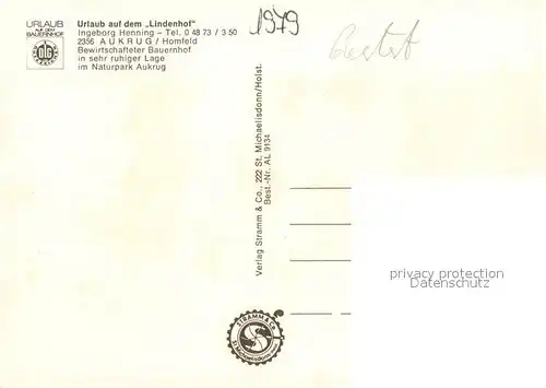 AK / Ansichtskarte Aukrug Urlaub auf dem Lindenhof Aukrug