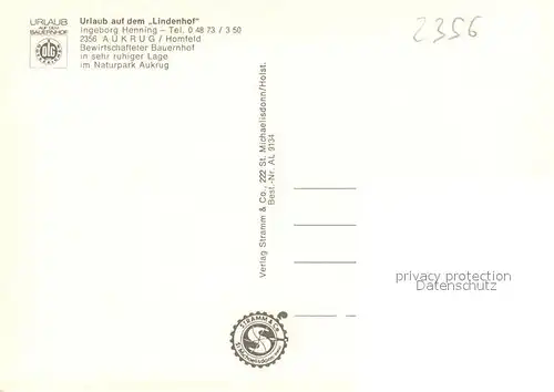 AK / Ansichtskarte Aukrug Lindenhof Garten Zimmer Park Viehweide Aukrug