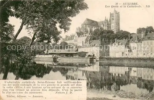 AK / Ansichtskarte Auxerre Les quais et la cathedrale Auxerre