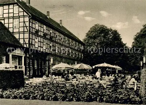 AK / Ansichtskarte Bad_Driburg Cafeterrasse im Kurpark Bad_Driburg