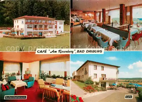 AK / Ansichtskarte Bad_Driburg Cafe Am Rosenberg Aufenthaltsraum Speiseraum Bad_Driburg