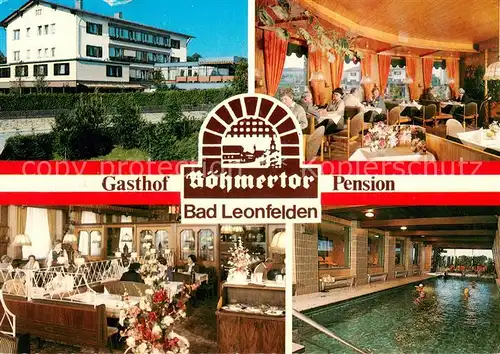 AK / Ansichtskarte Bad_Leonfelden Gasthof Boehmertor Pension Gastraeume Hallenbad Bad_Leonfelden