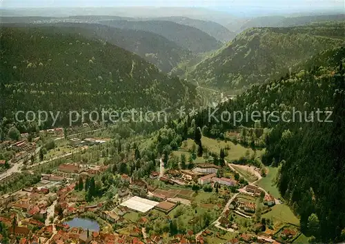 AK / Ansichtskarte Bad_Liebenzell Missionsberg mit Missionszelt Stadtkirche Stadtsee Kurhaus Paracelsusbad Fliegeraufnahme Bad_Liebenzell