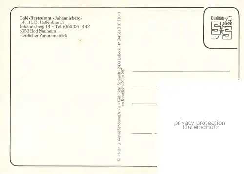 AK / Ansichtskarte Bad_Nauheim Cafe Restaurant Johannisberg Terrasse Gaststube Bad_Nauheim