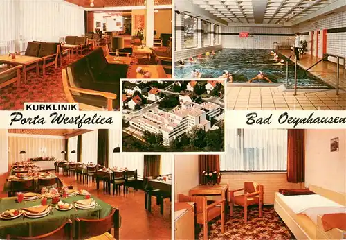 AK / Ansichtskarte Bad_Oeynhausen Kurklinik Porta Westfalica Speisesaal Hallenbad Zimmer Bad_Oeynhausen