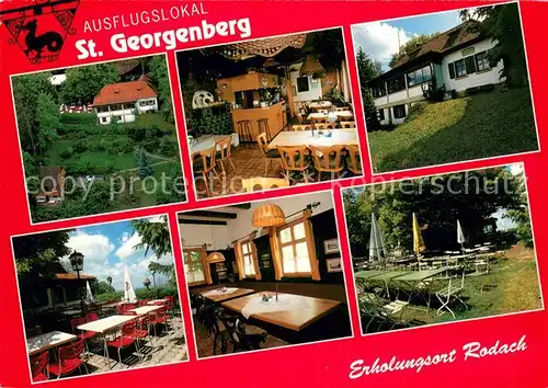 AK / Ansichtskarte Bad_Rodach Ausflugslokal St Georgenberg Gastraeume Terrasse Garten Bad_Rodach
