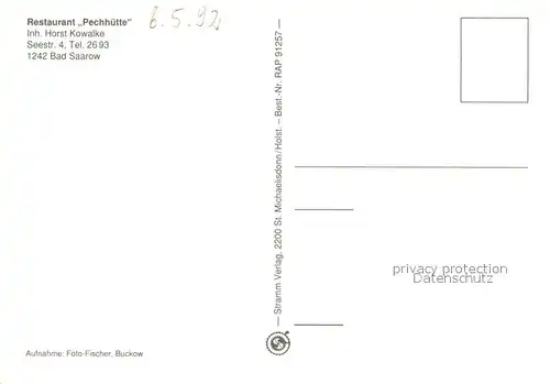 AK / Ansichtskarte Bad_Saarow Restaurant Pechhuette Bad_Saarow