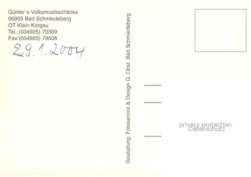 AK / Ansichtskarte Bad_Schmiedeberg Guenters Volksmusikschaenke Heidekrug Musikergruppen Bad_Schmiedeberg