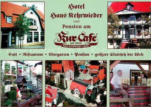 AK / Ansichtskarte Bad_Suderode Hotel Haus Wiederkehr Cafe Restaurant Biergarten Skattisch Bad_Suderode