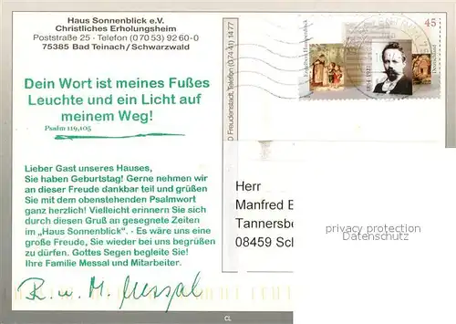 AK / Ansichtskarte Bad_Teinach Zavelstein Haus Sonnenblick Panorama Gastraum Park Bad_Teinach Zavelstein