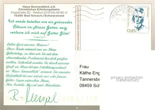 AK / Ansichtskarte Bad_Teinach Zavelstein Haus Sonnenblick Panorama Gastraum Terrasse Park Bad_Teinach Zavelstein