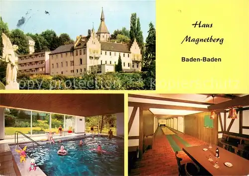 AK / Ansichtskarte Baden Baden Haus Magnetberg Hallenbad Kegelbahn Hotel Baden Baden