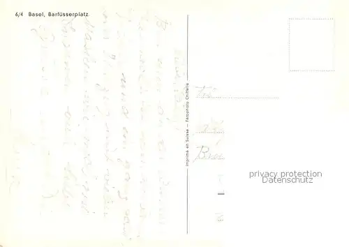 AK / Ansichtskarte Basel_BS Barfuesserplatz Basel_BS