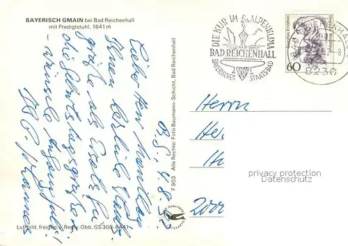 AK / Ansichtskarte Bayerisch_Gmain Fliegeraufnahme mit Predigtstuhl Bayerisch Gmain