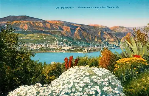 AK / Ansichtskarte Beaulieu sur Mer Panorama vu entre les Fleurs Beaulieu sur Mer