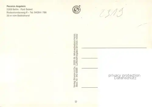 AK / Ansichtskarte Bellin_Holstein Pension Augstein Fremdenzimmer Fliegeraufnahme Bellin_Holstein