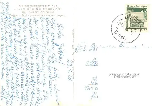 AK / Ansichtskarte Bengel Familien Ferienwerk Koeln Haus Springiersbach Kirche Bengel