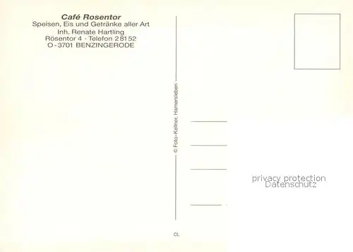 AK / Ansichtskarte Benzingerode_Harz Cafe Rosentor Gaststube Verkaufstheke Benzingerode Harz