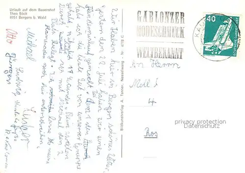 AK / Ansichtskarte Bergers Urlaub auf dem Bauernhof Motiv mit Kirche Landschaftspanorama Alpen Bergers