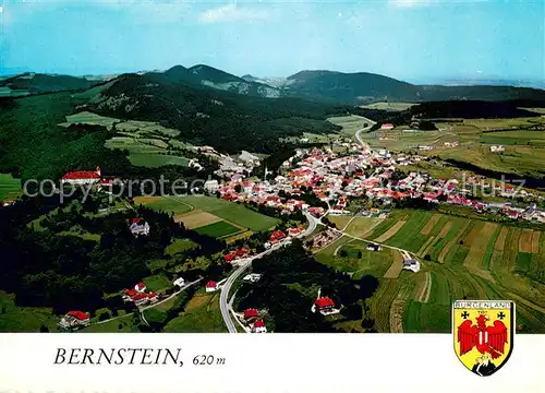 AK / Ansichtskarte Bernstein_Burgenland Fliegeraufnahme mit Burg Bernstein und Bernstein Gebirge Bernstein_Burgenland