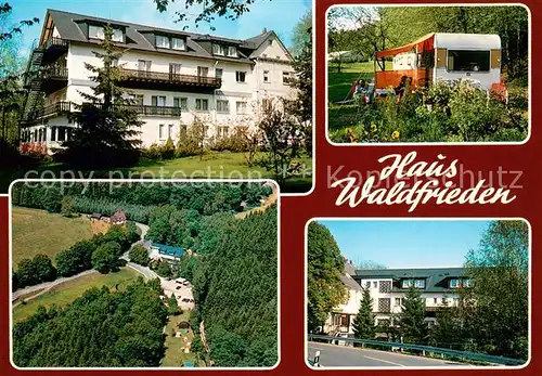 AK / Ansichtskarte Bielstein Haus Waldfrieden Fliegeraufnahme Camping Bielstein