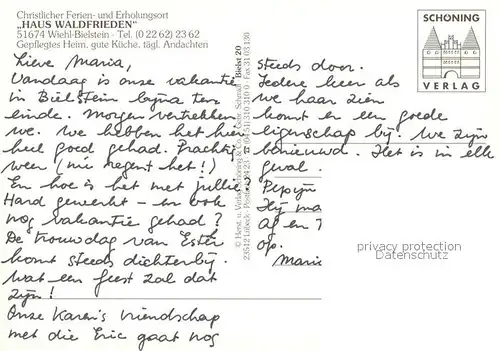 AK / Ansichtskarte Bielstein Haus Waldfrieden Fliegeraufnahme Camping Bielstein