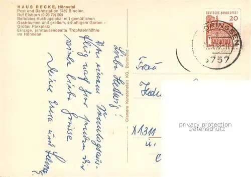 AK / Ansichtskarte Binolen Haus Recke Hoennetal Binolen