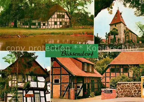 AK / Ansichtskarte Bissendorf_Hannover Altern Bauernhof Kirche Fachwerkhaus Bissendorf Hannover