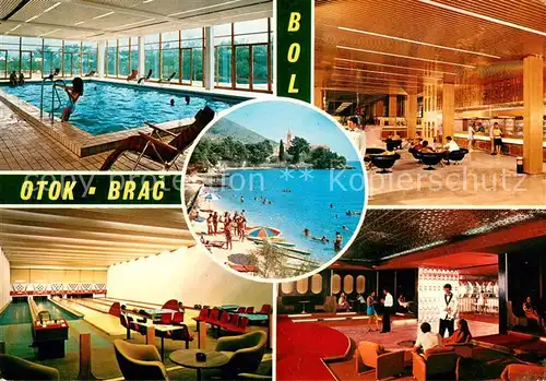 AK / Ansichtskarte Bol Hotel Tanzbar Kegelbahn Hallenbad Strand Adria Bol