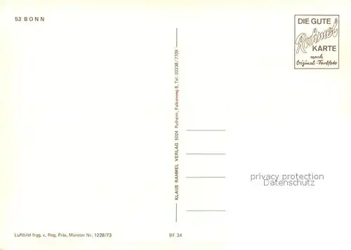 AK / Ansichtskarte Bonn_Rhein Fliegeraufnahme Bonn_Rhein