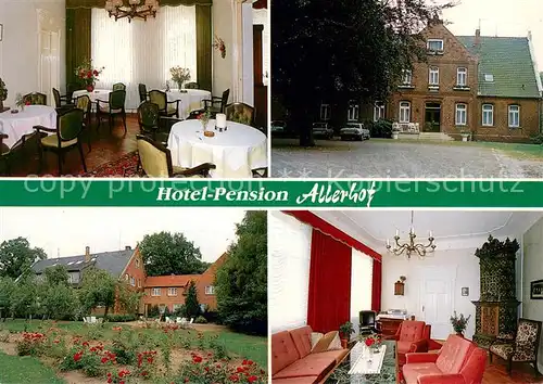 AK / Ansichtskarte Bosse_Rethem Hotel Pension Allerhof Gastraum Garten Bosse Rethem