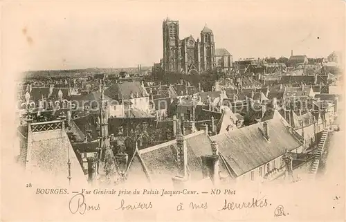 AK / Ansichtskarte Bourges Vue generale prise du Palais Jacques Coeur Bourges