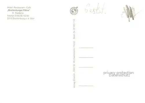 AK / Ansichtskarte Breitenburg Hotel Restaurant Cafe Breitenburger Faehre Terrasse Breitenburg