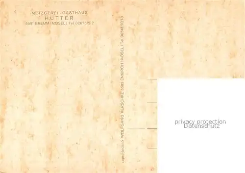 AK / Ansichtskarte Bremm_Mosel Gasthaus Hutter Bremm Mosel