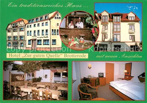 AK / Ansichtskarte Brotterode Hotel Zur guten Quelle Gaststube Zimmer Brotterode
