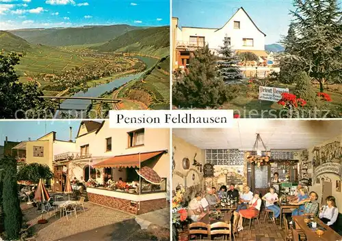 AK / Ansichtskarte Bruttig Fankel Panorama Pension Feldhausen Terrasse Gaststube Bruttig Fankel