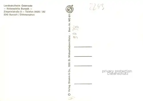 AK / Ansichtskarte Bunsoh_Dithmarschen Landschulheim Osterrade Pferdekoppel Unterkunftsraeume Bunsoh Dithmarschen