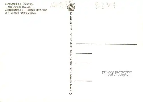 AK / Ansichtskarte Bunsoh_Dithmarschen Landschulheim Osterrade Bunsoh Dithmarschen