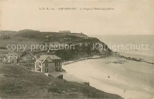 AK / Ansichtskarte Cap_Gris Nez La plage et l Hotel de la Sirene Cap_Gris Nez