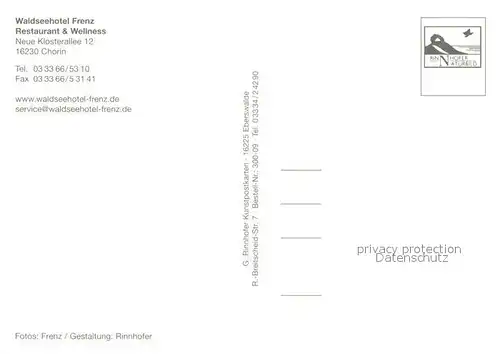 AK / Ansichtskarte Chorin Neue Klosterschaenke Waldseehotel Frenz Restaurant Wellness Chorin