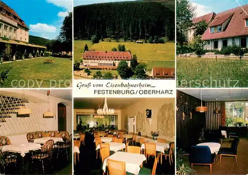AK / Ansichtskarte Clausthal Zellerfeld Eisenbahnerheim Festenburg Gastraeume Clausthal Zellerfeld