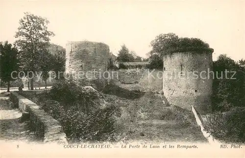 AK / Ansichtskarte Coucy le Chateau Auffrique La Porte de Laon et les Remparts Coucy le Chateau Auffrique