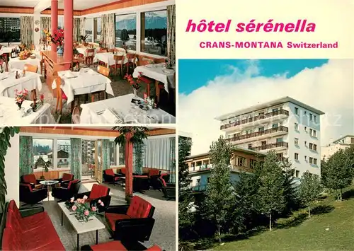 AK / Ansichtskarte Crans Montana Hotel Serenella Gastraum Foyer Crans Montana