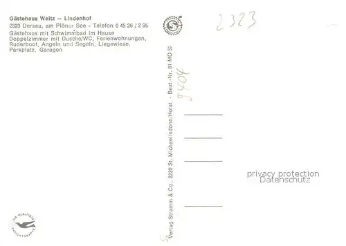 AK / Ansichtskarte Dersau Gaestehaus Weitz Lindenhof Garten am Ploener See Naturpark Holsteinische Schweiz Dersau