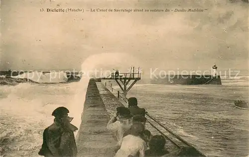 AK / Ansichtskarte Dielette Le Canot de Sauvetage allant au secours du Dundee Madeleine Dielette