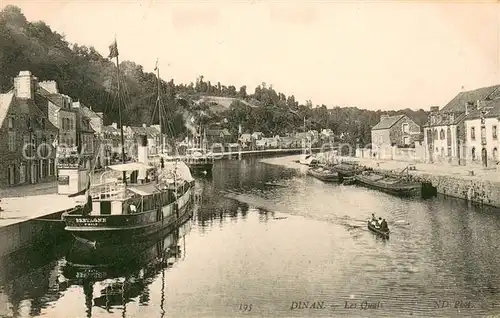 AK / Ansichtskarte Dinan Les quais Bateaux Dinan