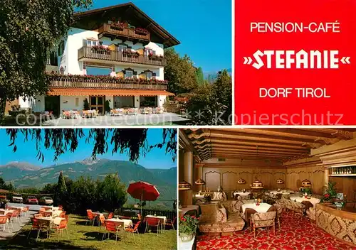 AK / Ansichtskarte Dorf_Tirol Pension Cafe Stefanie Garten Terrasse Alpen Dorf_Tirol