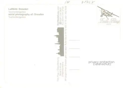 AK / Ansichtskarte Dresden Taschenbergpalais Fliegeraufnahme Dresden