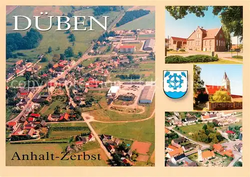 AK / Ansichtskarte Dueben_Coswig Fliegeraufnahmen Kirche  Dueben Coswig