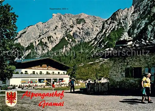 AK / Ansichtskarte Eben_Achensee Alpengasthof Gramai gegen Rappenspitze Karwendelgebirge Eben Achensee
